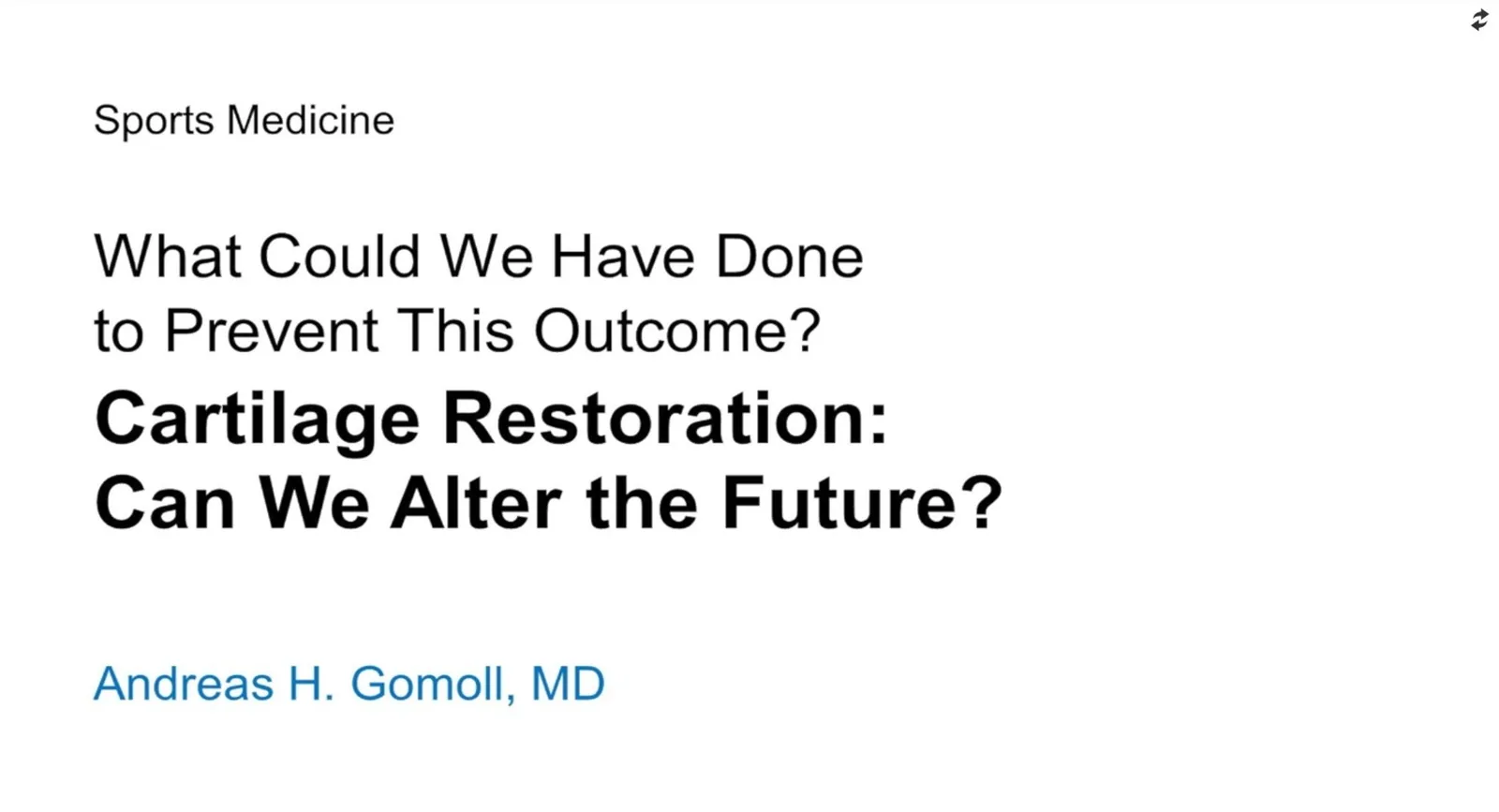 Dr. Gomoll's Lecture on the Benefits of Joint Preservation